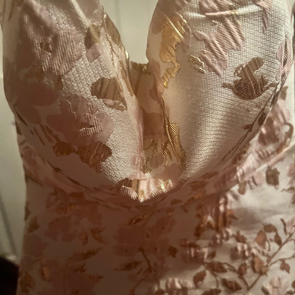 B Darlin Pink Dress with Gold Accents